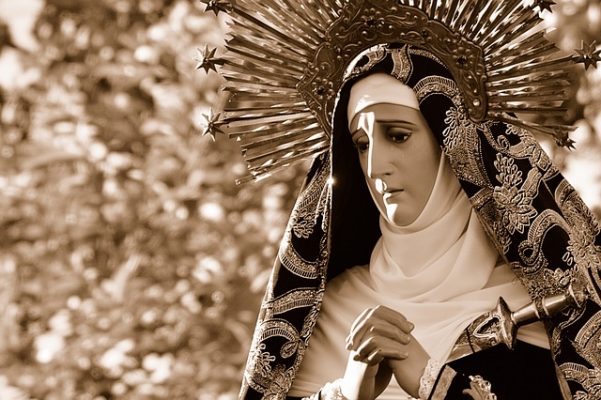 Virgin Mary and The real Rose of Jericho